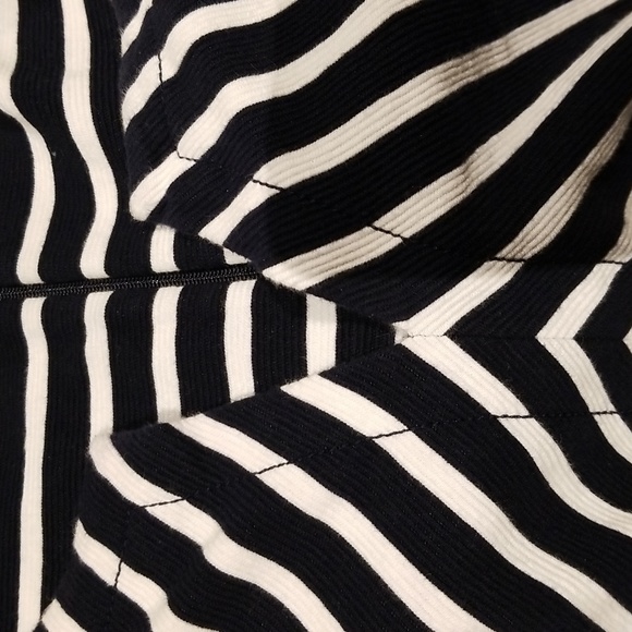 Talbots Plus sleeveless dress back zipper sz X EUC Navy/white chevron pattern - Picture 5 of 8